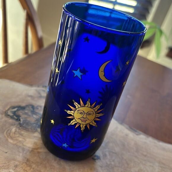 Vintage Libbey Cobalt Blue Celestial Tumbler - Picture 2 of 7